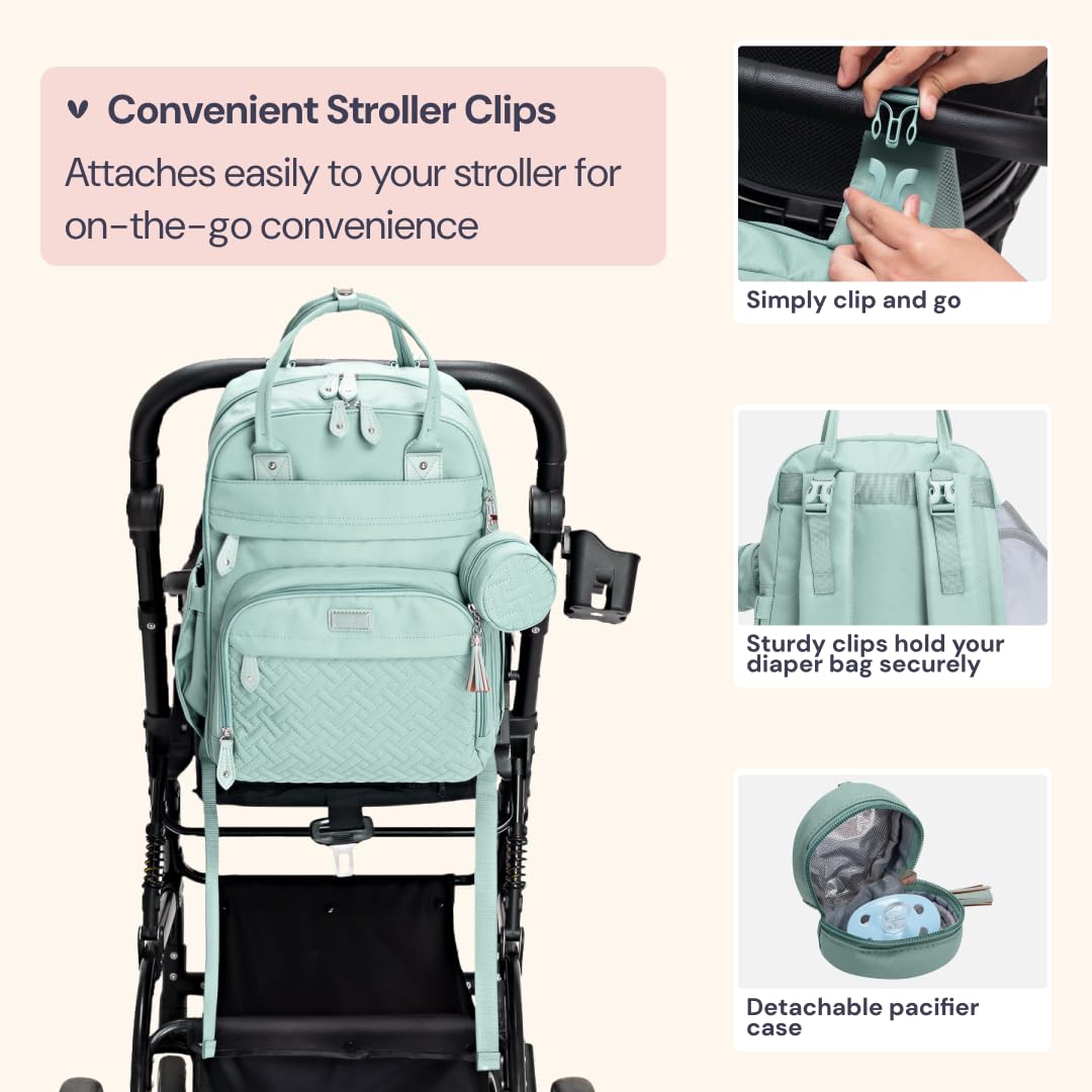 Extra Large Diaper Bag Backpack, Expandable Baby Bag with Up to 50% More Capacity - Travel Essentials Baby Bag Tote with Changing Pad, Stroller Straps & Pacifier Case - Unisex, Black