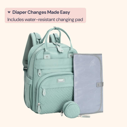 Extra Large Diaper Bag Backpack, Expandable Baby Bag with Up to 50% More Capacity - Travel Essentials Baby Bag Tote with Changing Pad, Stroller Straps & Pacifier Case - Unisex, Black