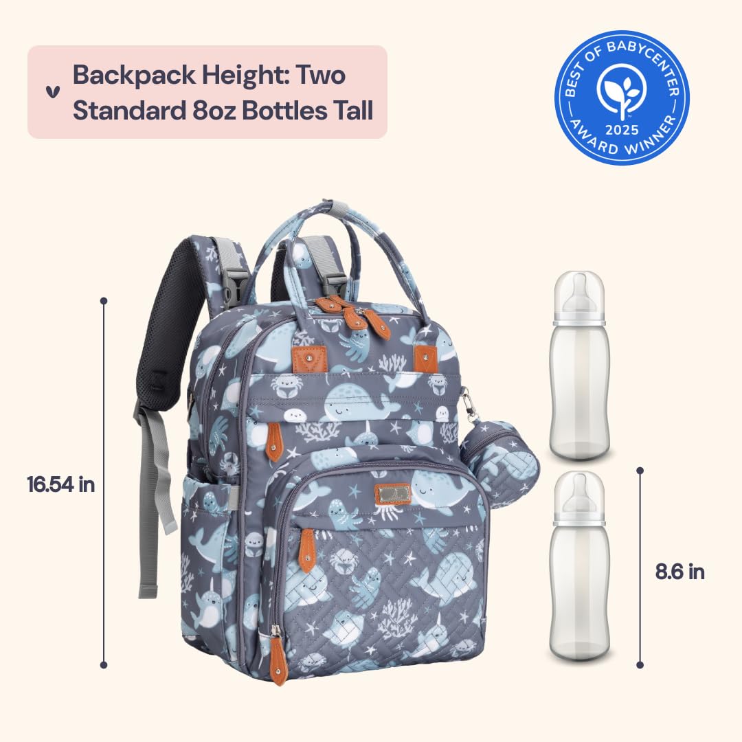 Extra Large Diaper Bag Backpack, Expandable Baby Bag with Up to 50% More Capacity - Travel Essentials Baby Bag Tote with Changing Pad, Stroller Straps & Pacifier Case - Unisex, Black