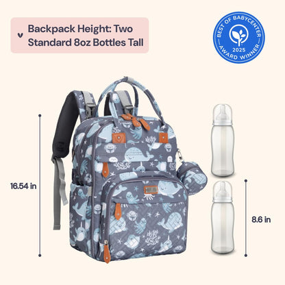 Extra Large Diaper Bag Backpack, Expandable Baby Bag with Up to 50% More Capacity - Travel Essentials Baby Bag Tote with Changing Pad, Stroller Straps & Pacifier Case - Unisex, Black