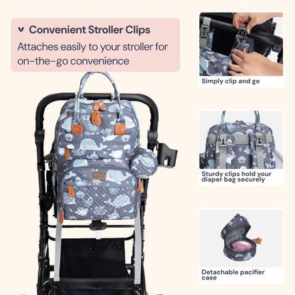 Extra Large Diaper Bag Backpack, Expandable Baby Bag with Up to 50% More Capacity - Travel Essentials Baby Bag Tote with Changing Pad, Stroller Straps & Pacifier Case - Unisex, Black