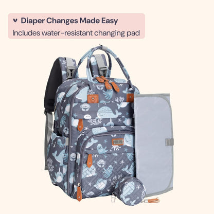 Extra Large Diaper Bag Backpack, Expandable Baby Bag with Up to 50% More Capacity - Travel Essentials Baby Bag Tote with Changing Pad, Stroller Straps & Pacifier Case - Unisex, Black