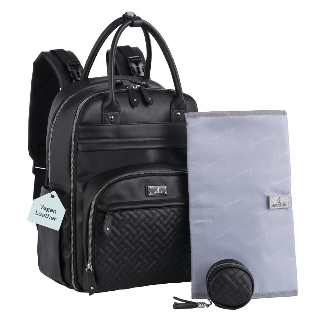Extra Large Diaper Bag Backpack, Expandable Baby Bag with Up to 50% More Capacity - Travel Essentials Baby Bag Tote with Changing Pad, Stroller Straps & Pacifier Case - Unisex, Black