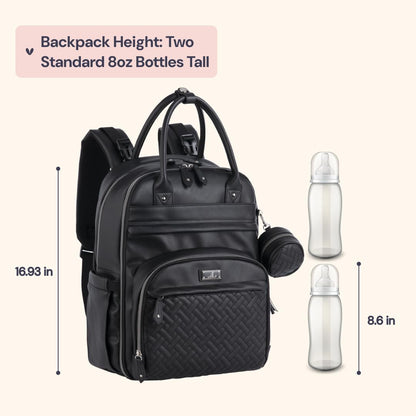 Extra Large Diaper Bag Backpack, Expandable Baby Bag with Up to 50% More Capacity - Travel Essentials Baby Bag Tote with Changing Pad, Stroller Straps & Pacifier Case - Unisex, Black