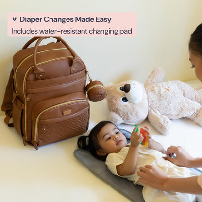Extra Large Diaper Bag Backpack, Expandable Baby Bag with Up to 50% More Capacity - Travel Essentials Baby Bag Tote with Changing Pad, Stroller Straps & Pacifier Case - Unisex, Black