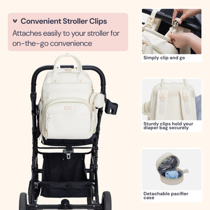 Extra Large Diaper Bag Backpack, Expandable Baby Bag with Up to 50% More Capacity - Travel Essentials Baby Bag Tote with Changing Pad, Stroller Straps & Pacifier Case - Unisex, Black