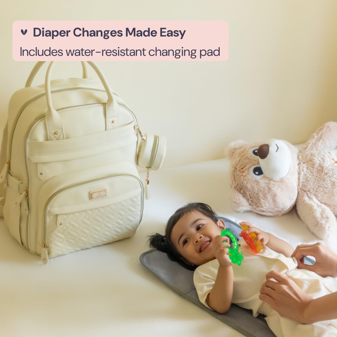 Extra Large Diaper Bag Backpack, Expandable Baby Bag with Up to 50% More Capacity - Travel Essentials Baby Bag Tote with Changing Pad, Stroller Straps & Pacifier Case - Unisex, Black