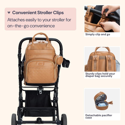 Extra Large Diaper Bag Backpack, Expandable Baby Bag with Up to 50% More Capacity - Travel Essentials Baby Bag Tote with Changing Pad, Stroller Straps & Pacifier Case - Unisex, Black