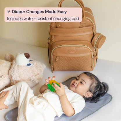 Extra Large Diaper Bag Backpack, Expandable Baby Bag with Up to 50% More Capacity - Travel Essentials Baby Bag Tote with Changing Pad, Stroller Straps & Pacifier Case - Unisex, Black