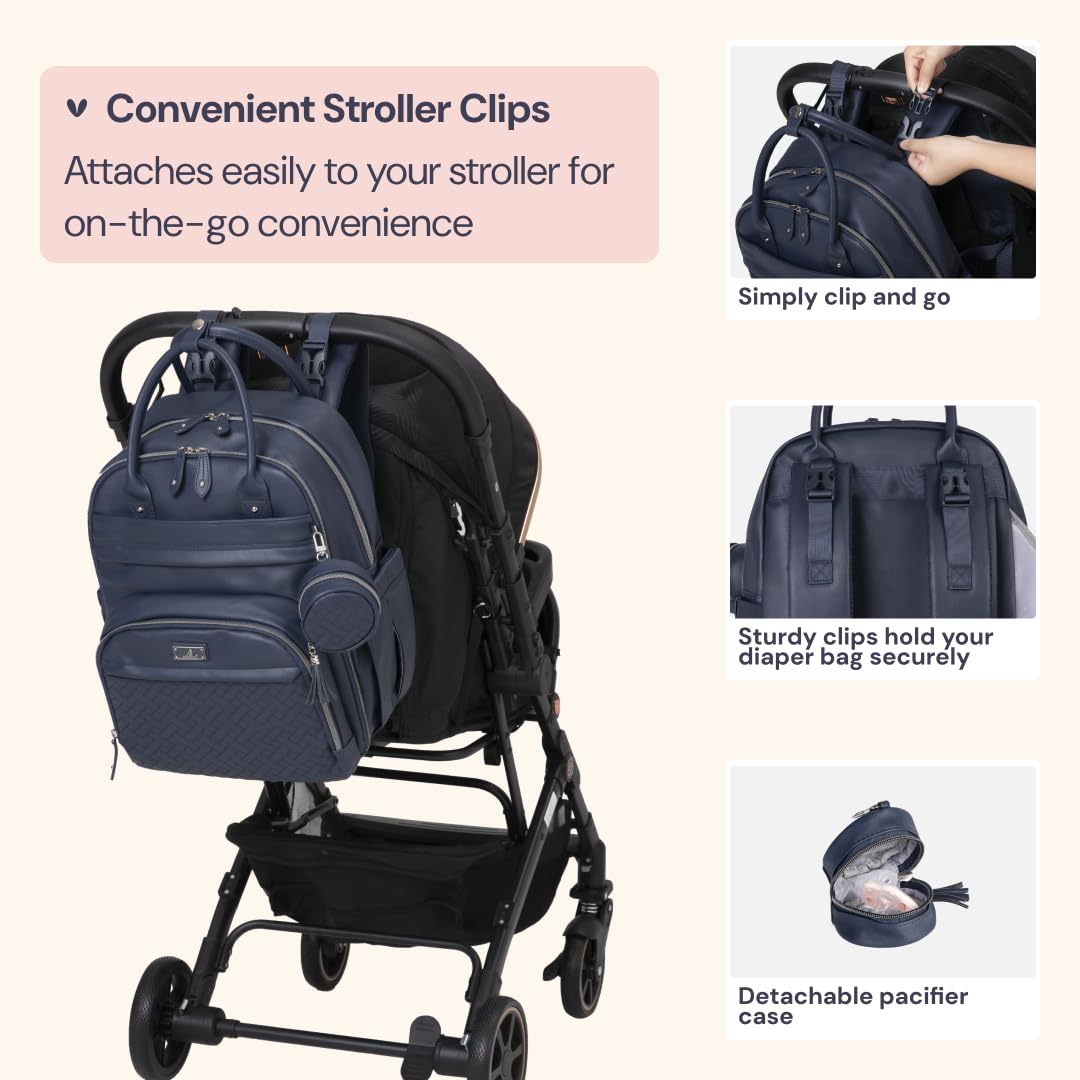 Extra Large Diaper Bag Backpack, Expandable Baby Bag with Up to 50% More Capacity - Travel Essentials Baby Bag Tote with Changing Pad, Stroller Straps & Pacifier Case - Unisex, Black