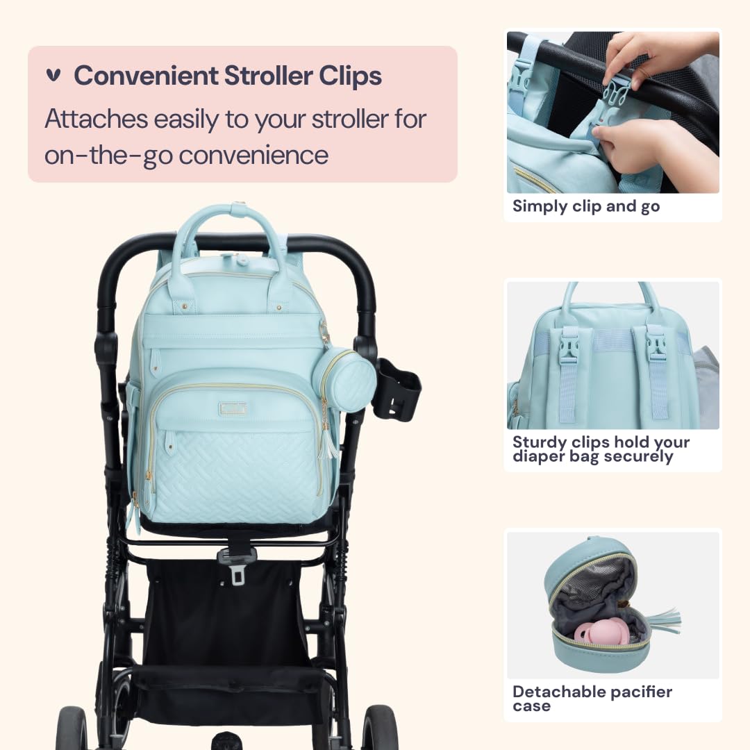 Extra Large Diaper Bag Backpack, Expandable Baby Bag with Up to 50% More Capacity - Travel Essentials Baby Bag Tote with Changing Pad, Stroller Straps & Pacifier Case - Unisex, Black