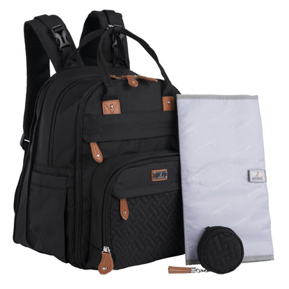 Extra Large Diaper Bag Backpack, Expandable Baby Bag with Up to 50% More Capacity - Travel Essentials Baby Bag Tote with Changing Pad, Stroller Straps & Pacifier Case - Unisex, Black
