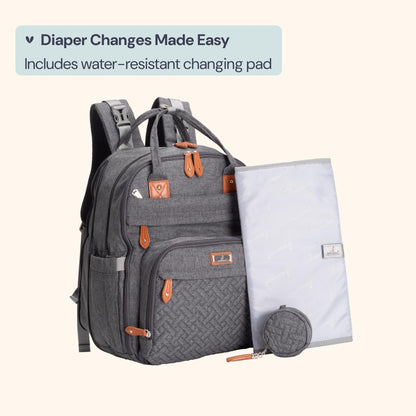 Extra Large Diaper Bag Backpack, Expandable Baby Bag with Up to 50% More Capacity - Travel Essentials Baby Bag Tote with Changing Pad, Stroller Straps & Pacifier Case - Unisex, Black