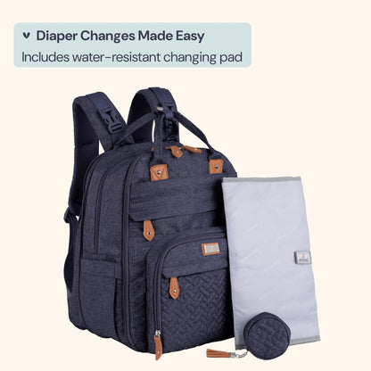 Extra Large Diaper Bag Backpack, Expandable Baby Bag with Up to 50% More Capacity - Travel Essentials Baby Bag Tote with Changing Pad, Stroller Straps & Pacifier Case - Unisex, Black