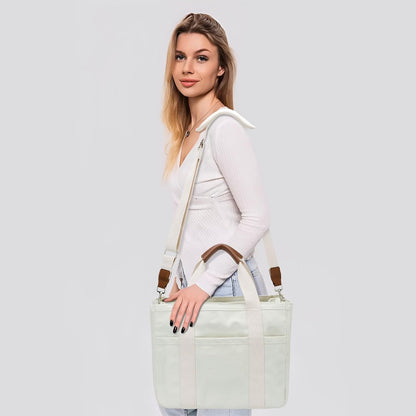 Canvas Tote Bag for Women with Zipper and Compartments Crossbody Large Bible Messenger Purse Bag With Pockets