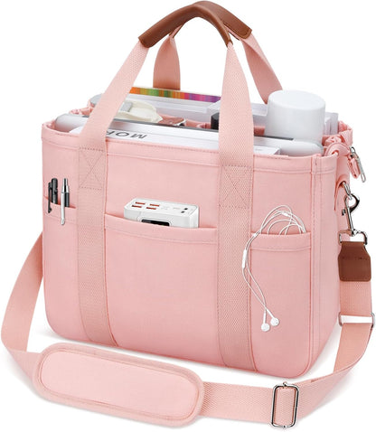 Canvas Tote Bag for Women with Zipper and Compartments Crossbody Large Bible Messenger Purse Bag With Pockets
