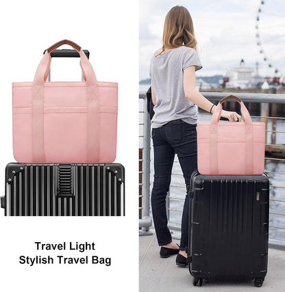 Canvas Tote Bag for Women with Zipper and Compartments Crossbody Large Bible Messenger Purse Bag With Pockets