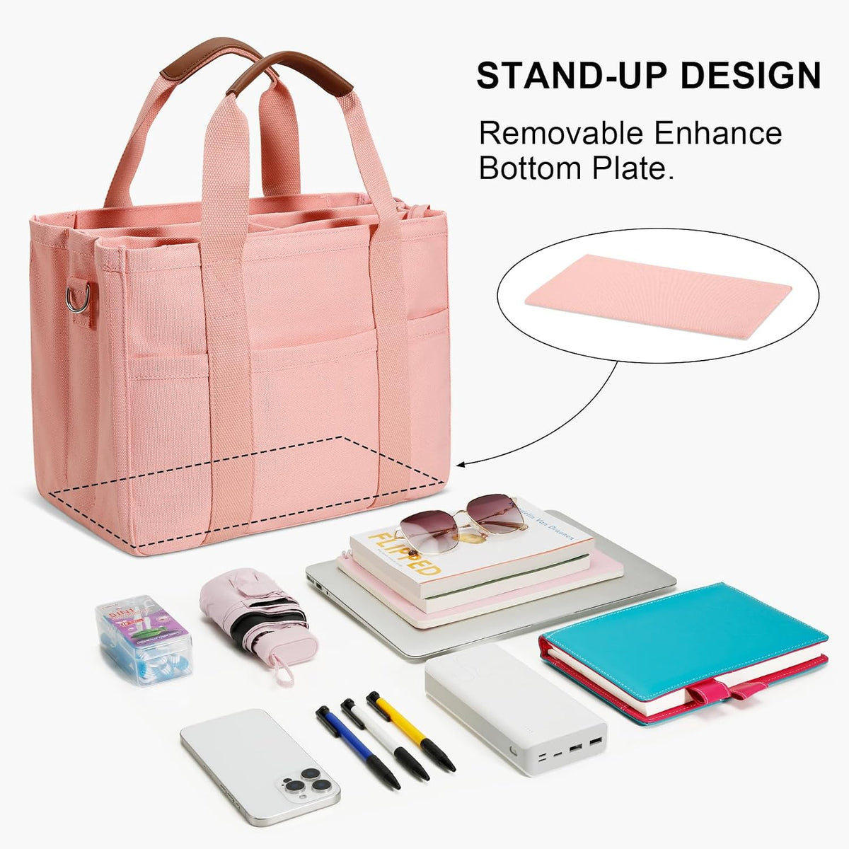 Canvas Tote Bag for Women with Zipper and Compartments Crossbody Large Bible Messenger Purse Bag With Pockets