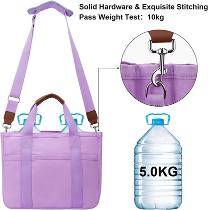 Canvas Tote Bag for Women with Zipper and Compartments Crossbody Large Bible Messenger Purse Bag With Pockets