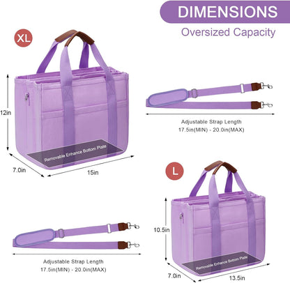 Canvas Tote Bag for Women with Zipper and Compartments Crossbody Large Bible Messenger Purse Bag With Pockets