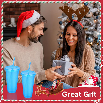 24 Pack Plastic Tumblers with Lids and Straw, Reusable Cups with Lids and Straws Colorful Cups for Cold Drink Iced Coffee, Plastic Tumbler Bulk for Party Birthday Gifts (24 oz, Solid Colors)