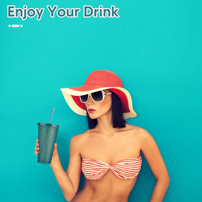 24 Pack Plastic Tumblers with Lids and Straw, Reusable Cups with Lids and Straws Colorful Cups for Cold Drink Iced Coffee, Plastic Tumbler Bulk for Party Birthday Gifts (24 oz, Solid Colors)