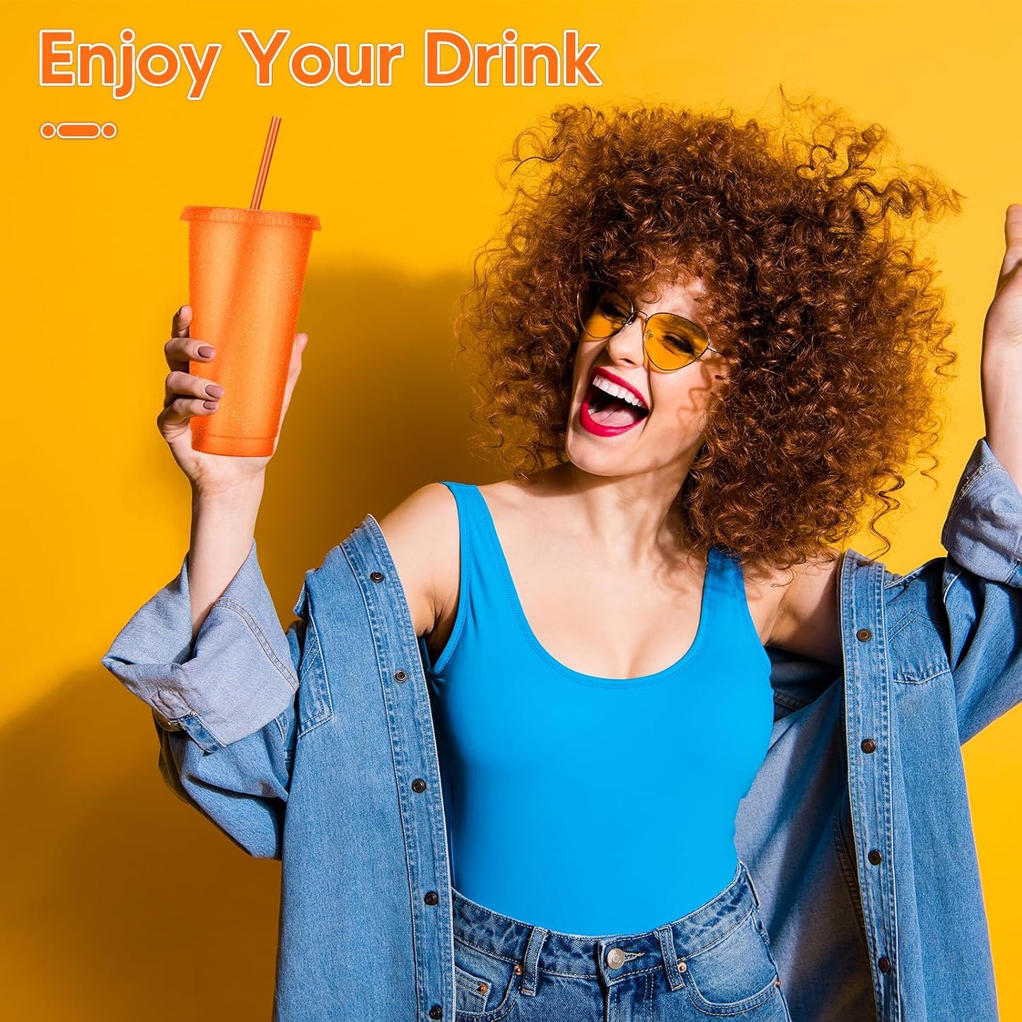 24 Pack Plastic Tumblers with Lids and Straw, Reusable Cups with Lids and Straws Colorful Cups for Cold Drink Iced Coffee, Plastic Tumbler Bulk for Party Birthday Gifts (24 oz, Solid Colors)