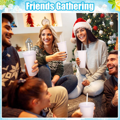 24 Pack Plastic Tumblers with Lids and Straw, Reusable Cups with Lids and Straws Colorful Cups for Cold Drink Iced Coffee, Plastic Tumbler Bulk for Party Birthday Gifts (24 oz, Solid Colors)