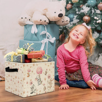 Bear Boy Nursery Storage Bins Box with Handles, Thank Heaven for Little Boys Laundry Basket Hamper Collapsible Clothes Toys Organizer for Toddler Kids Room Playroom Bathroom
