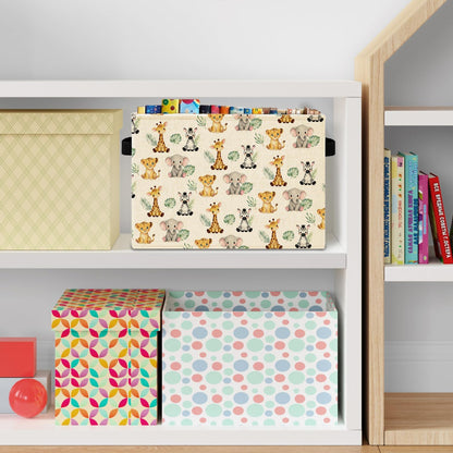 Bear Boy Nursery Storage Bins Box with Handles, Thank Heaven for Little Boys Laundry Basket Hamper Collapsible Clothes Toys Organizer for Toddler Kids Room Playroom Bathroom