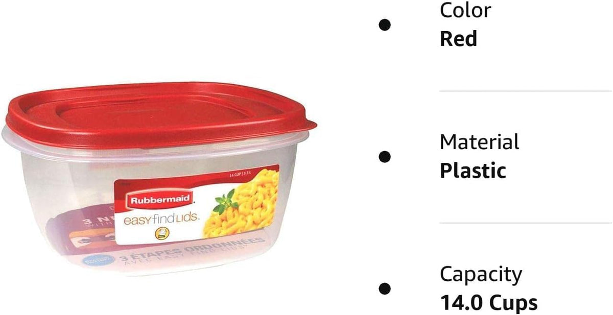 Easy Find Lids Food Storage Containers, 0.5 Cup, Racer Red, 2-Piece Set