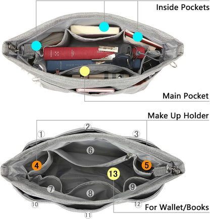 Purse Organizer Insert for Handbags,Tote Bag Organizer Insert with Zipper Bag,Premium Handbag Organizer Inside Liner for Women