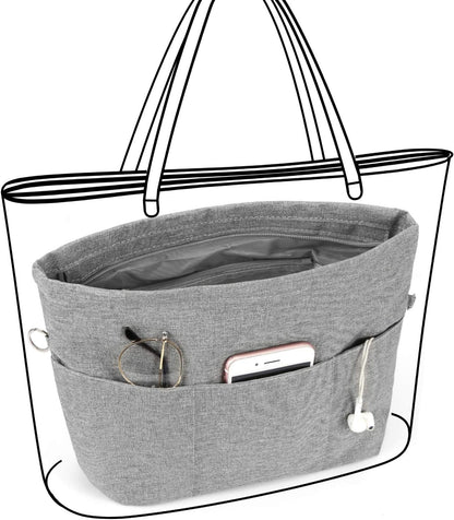 Purse Organizer Insert for Handbags,Tote Bag Organizer Insert with Zipper Bag,Premium Handbag Organizer Inside Liner for Women