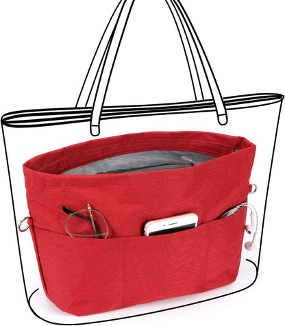 Purse Organizer Insert for Handbags,Tote Bag Organizer Insert with Zipper Bag,Premium Handbag Organizer Inside Liner for Women