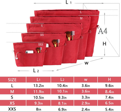 Purse Organizer Insert for Handbags,Tote Bag Organizer Insert with Zipper Bag,Premium Handbag Organizer Inside Liner for Women