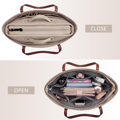 Purse Organizer Insert for Handbags,Tote Bag Organizer Insert with Zipper Bag,Premium Handbag Organizer Inside Liner for Women
