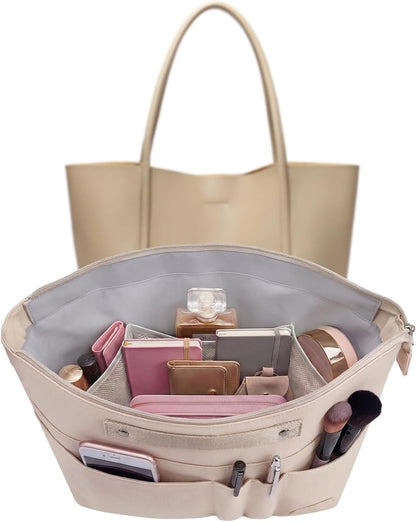 Purse Organizer Insert for Handbags,Tote Bag Organizer Insert with Zipper Bag,Premium Handbag Organizer Inside Liner for Women