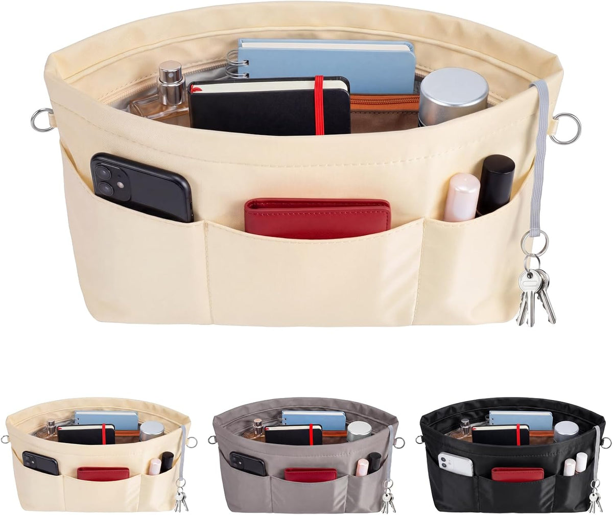 Purse Organizer Insert for Handbags,Tote Bag Organizer Insert with Zipper Bag,Premium Handbag Organizer Inside Liner for Women