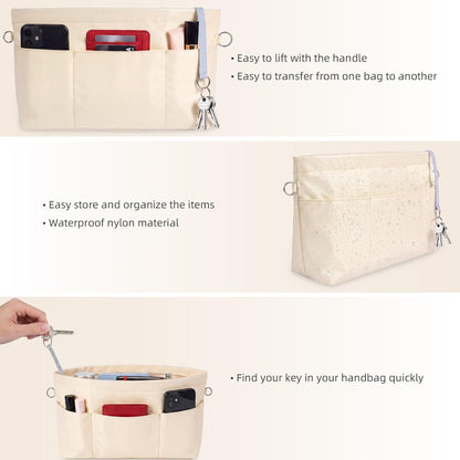 Purse Organizer Insert for Handbags,Tote Bag Organizer Insert with Zipper Bag,Premium Handbag Organizer Inside Liner for Women