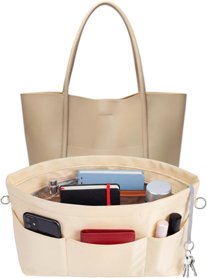 Purse Organizer Insert for Handbags,Tote Bag Organizer Insert with Zipper Bag,Premium Handbag Organizer Inside Liner for Women