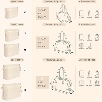 Purse Organizer Insert for Handbags,Tote Bag Organizer Insert with Zipper Bag,Premium Handbag Organizer Inside Liner for Women