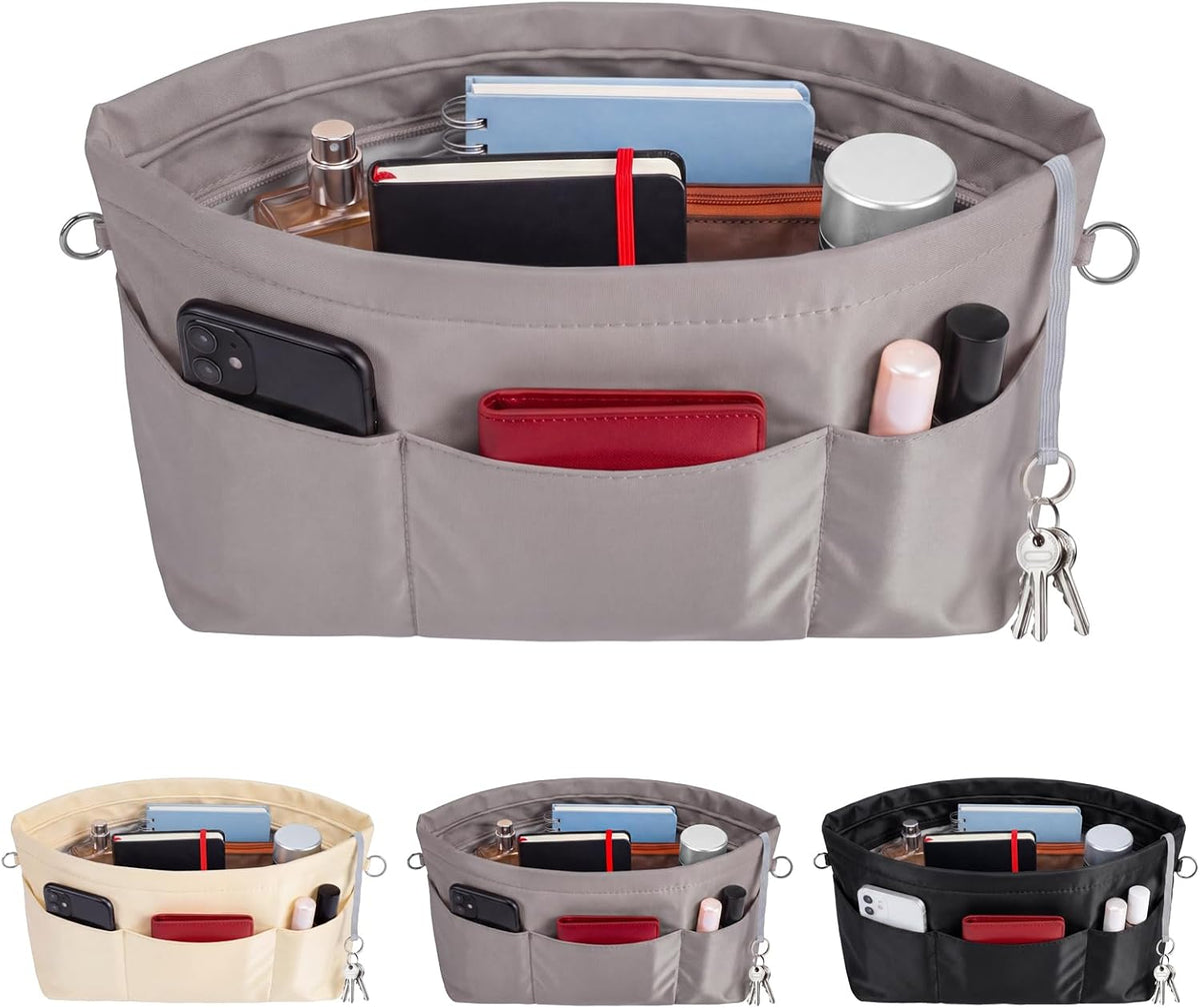 Purse Organizer Insert for Handbags,Tote Bag Organizer Insert with Zipper Bag,Premium Handbag Organizer Inside Liner for Women