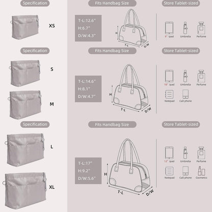 Purse Organizer Insert for Handbags,Tote Bag Organizer Insert with Zipper Bag,Premium Handbag Organizer Inside Liner for Women