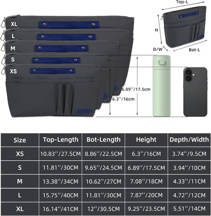 Purse Organizer Insert for Handbags,Tote Bag Organizer Insert with Zipper Bag,Premium Handbag Organizer Inside Liner for Women