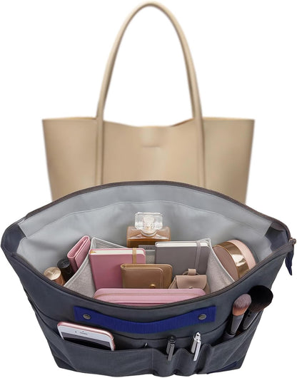Purse Organizer Insert for Handbags,Tote Bag Organizer Insert with Zipper Bag,Premium Handbag Organizer Inside Liner for Women