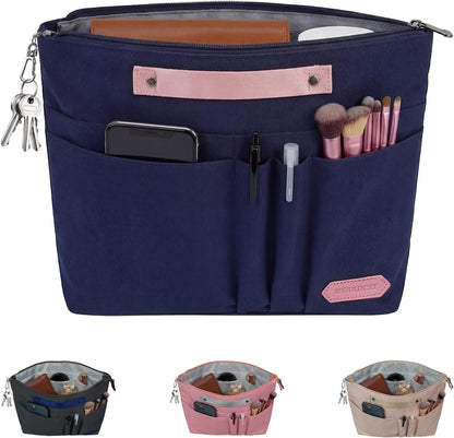 Purse Organizer Insert for Handbags,Tote Bag Organizer Insert with Zipper Bag,Premium Handbag Organizer Inside Liner for Women