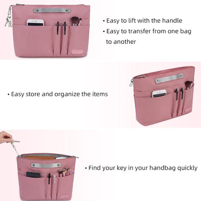 Purse Organizer Insert for Handbags,Tote Bag Organizer Insert with Zipper Bag,Premium Handbag Organizer Inside Liner for Women