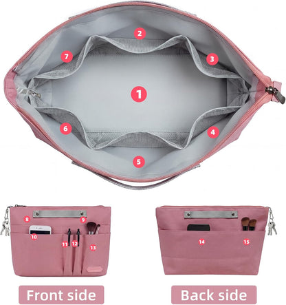 Purse Organizer Insert for Handbags,Tote Bag Organizer Insert with Zipper Bag,Premium Handbag Organizer Inside Liner for Women