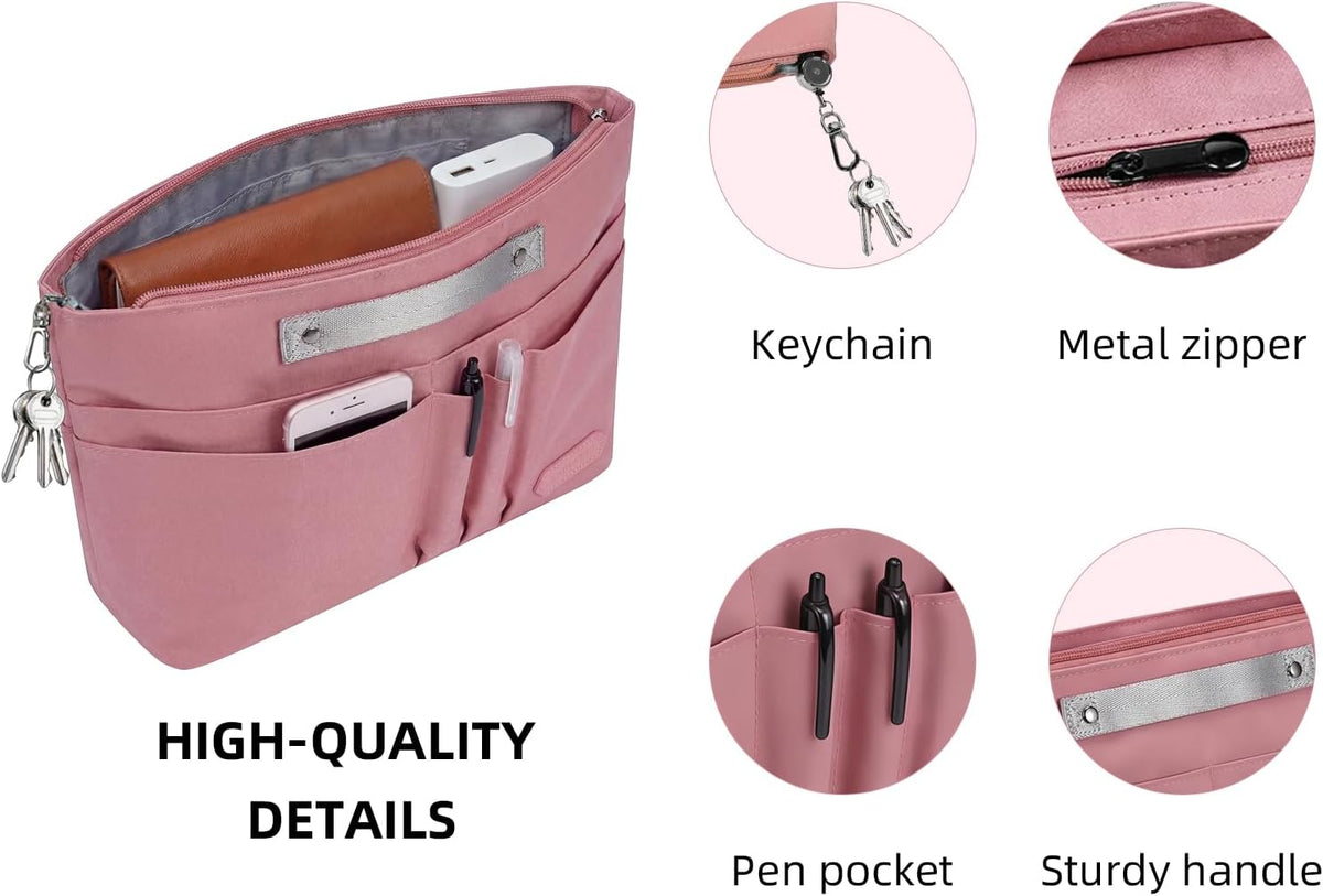 Purse Organizer Insert for Handbags,Tote Bag Organizer Insert with Zipper Bag,Premium Handbag Organizer Inside Liner for Women