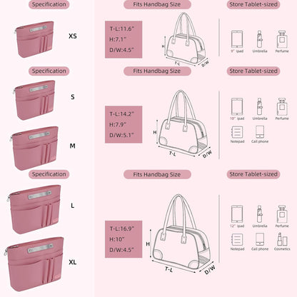 Purse Organizer Insert for Handbags,Tote Bag Organizer Insert with Zipper Bag,Premium Handbag Organizer Inside Liner for Women